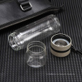 Benutzerdefinierte Logo Doppelschicht-Glasflasche Farbwechsel Glastasse wiederverwendbare Glaskaffeetasse